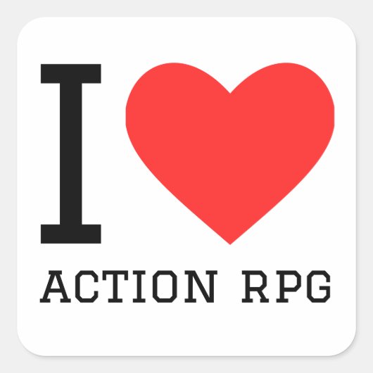 I Liebe Aktion rpg Quadrat Aufkleber (Vorderseite)