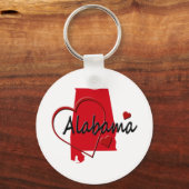 I Liebe Alabama Hearts Map Schlüsselanhänger (Vorderseite)