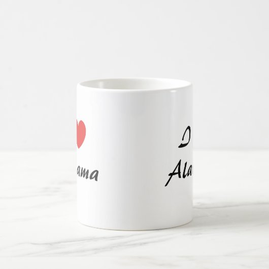 I Liebe Alabama Herz Typografie Kaffeezubereitung  Kaffeetasse (Mittel)