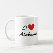 I Liebe Alabama Herz Typografie Kaffeezubereitung  Kaffeetasse (Links)