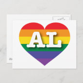 I Liebe Alabama Rainbow Heart Postkarte (Vorne/Hinten)