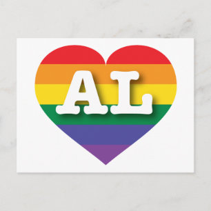 I Liebe Alabama Rainbow Heart Postkarte