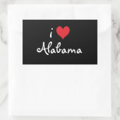 I Liebe Alabama Rechteckiger Aufkleber (Tasche)