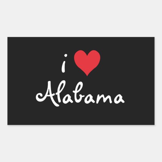 I Liebe Alabama Rechteckiger Aufkleber (Vorderseite)