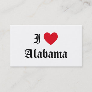 I Liebe Alabama Visitenkarte