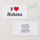 I Liebe Alabama Visitenkarte (Vorne/Hinten)