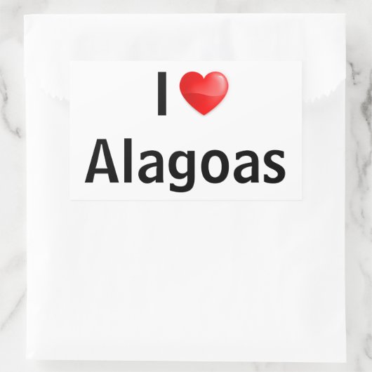 I Liebe Alagoas Rechteckiger Aufkleber (Tasche)