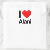 i Liebe alani Rechteckiger Aufkleber (Tasche)