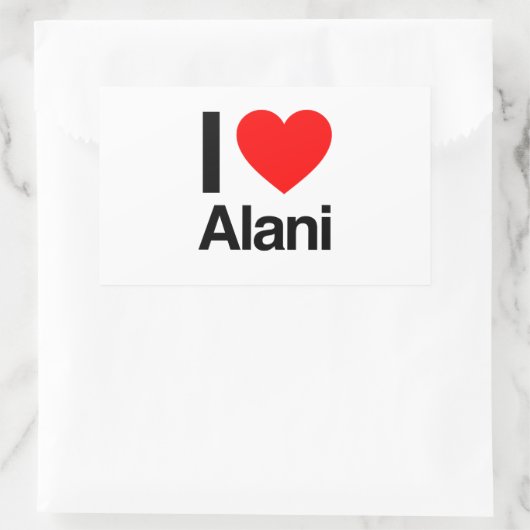 i Liebe alani Rechteckiger Aufkleber (Tasche)