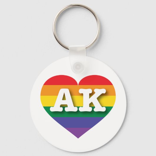 I Liebe Alaska - Gay Pride Schlüsselanhänger (Vorderseite)