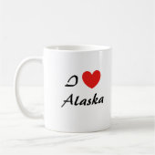 I Liebe Alaska Herz Typografie Kaffeezubereitung T Kaffeetasse (Links)