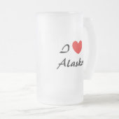 I Liebe Alaska Herztypografie Mattierte Tasse (VorderseiteRechts)