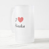 I Liebe Alaska Herztypografie Mattierte Tasse (Vorderseite Links)