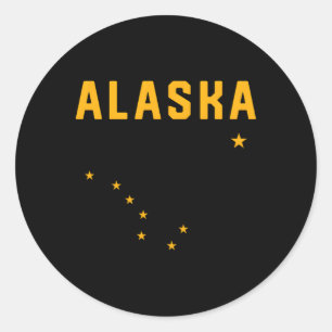 I Liebe Alaska Minimalistische Staatsflagge Runder Aufkleber