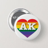 I Liebe Alaska Rainbow Heart Button (Vorne & Hinten)
