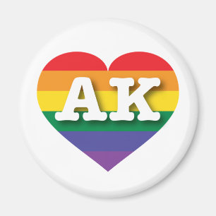 I Liebe Alaska Rainbow Heart Magnet