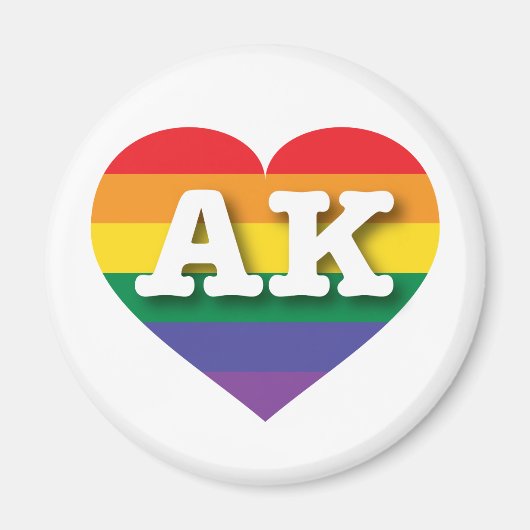 I Liebe Alaska Rainbow Heart Magnet (Vorne)