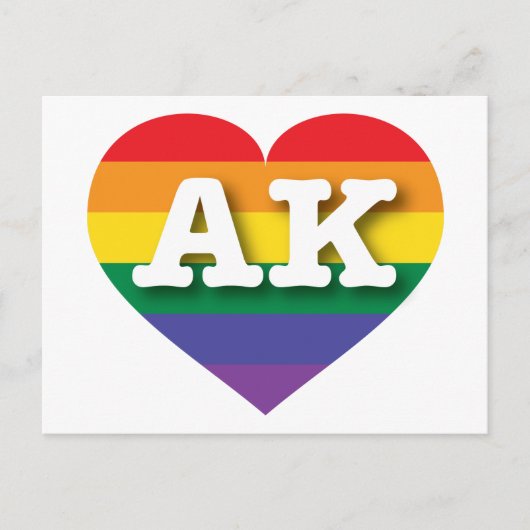 I Liebe Alaska Rainbow Heart Postkarte (Vorderseite)
