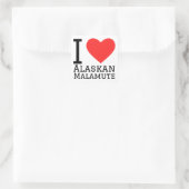 I Liebe Alaskan malamute Quadratischer Aufkleber (Tasche)