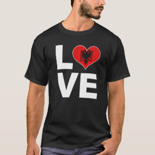I Liebe Albanien Herzenflagge Albanien T-Shirt