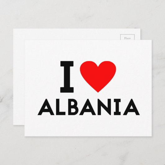 i Liebe Albanien - Land - Herzsymbol Postkarte (Vorne/Hinten)