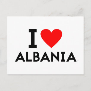 i Liebe Albanien - Land - Herzsymbol Postkarte