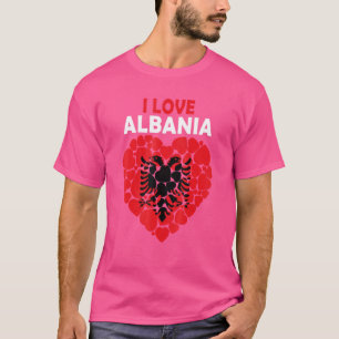 I Liebe Albanien stolz auf die albanische Flagge A T-Shirt