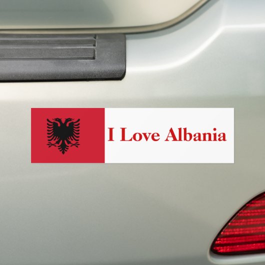 I Liebe-Albanien-Stoßdämpfer Autoaufkleber (Auf Auto)