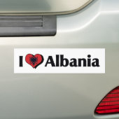 I Liebe Albanienflagge Autoaufkleber (Auf Auto)