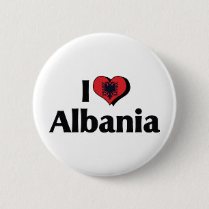 I Liebe Albanienflagge Button