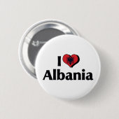 I Liebe Albanienflagge Button (Vorne & Hinten)