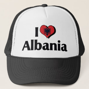 I Liebe Albanienflagge Truckerkappe
