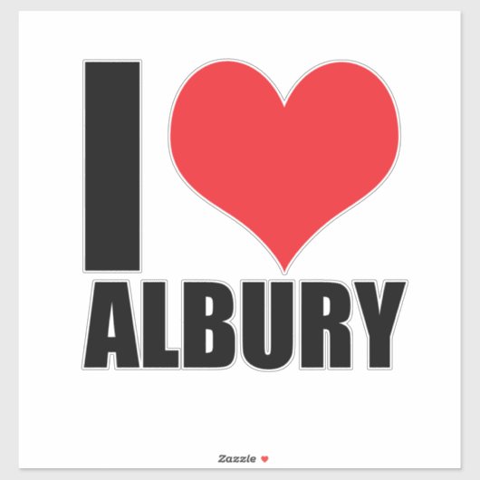 I Liebe Albury Aufkleber (Blatt)