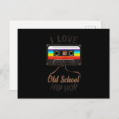 I LIEBE ALD SCHOOL HIP HOP Music 80er 90s Cassette Einladungspostkarte (Vorne/Hinten)