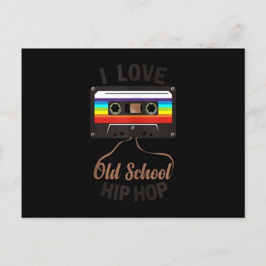 I LIEBE ALD SCHOOL HIP HOP Music 80er 90s Cassette Einladungspostkarte (Vorderseite)