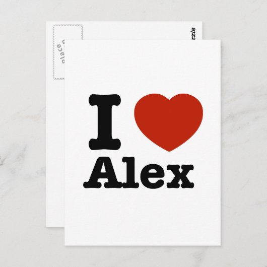 I Liebe Alex Postkarte (Vorne/Hinten)