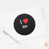 I Liebe Alex Runder Aufkleber (Umschlag)