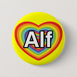 I Liebe Alf, Regenbogenherz Button