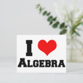 I LIEBE ALGEBRA POSTKARTE (Stehend Vorderseite)