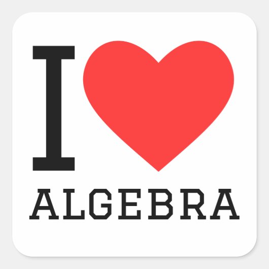 I Liebe Algebra Quadratischer Aufkleber (Vorderseite)