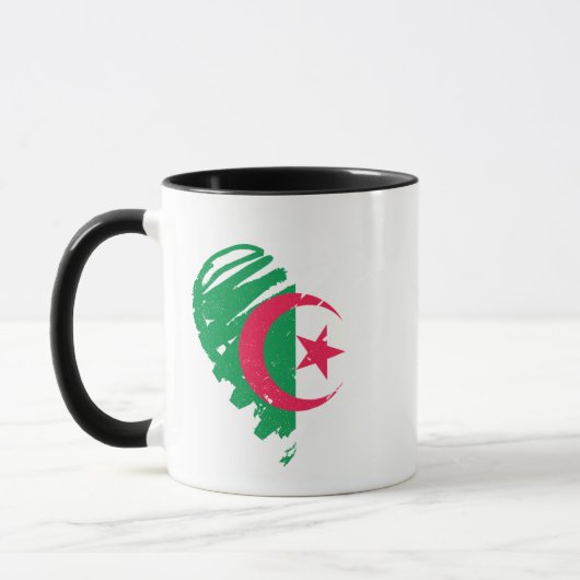 I Liebe Algerien - Herz der algerischen Flagge Tasse (Links)