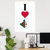 I Liebe Algerien Vertikal I Herz Algerien Land Fl Poster (Heimbüro)