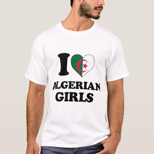 I Liebe Algerische Mädchen T-Shirt (Vorderseite)