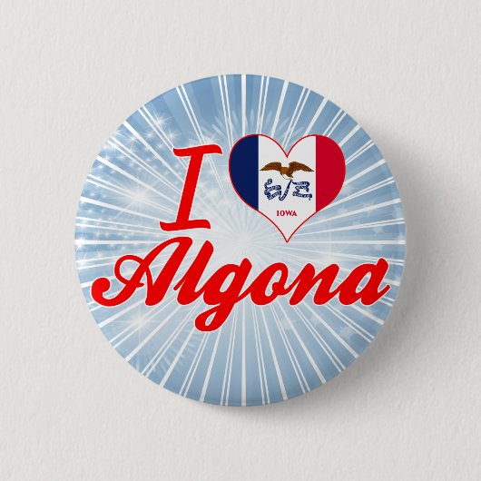 I Liebe Algona, Iowa Button (Vorderseite)
