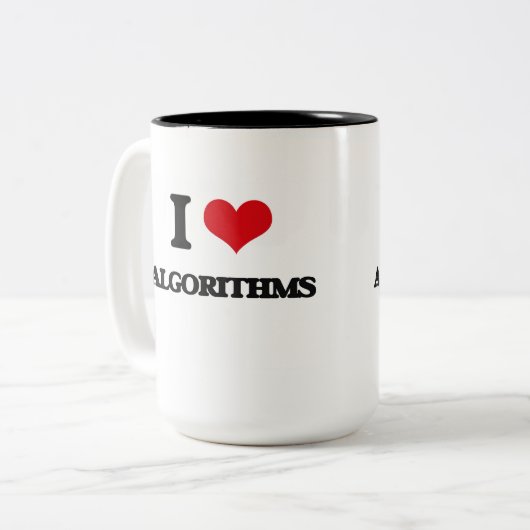 I Liebe-Algorithmen Zweifarbige Tasse (Vorderseite Links)