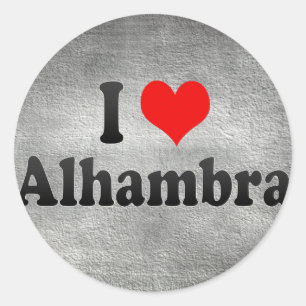 I Liebe Alhambra, Vereinigte Staaten Runder Aufkleber