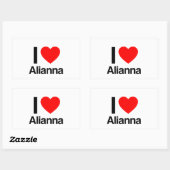 i Liebe alianna Rechteckiger Aufkleber (Blatt)