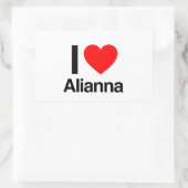 i Liebe alianna Rechteckiger Aufkleber (Tasche)