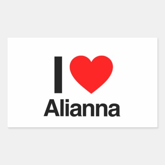 i Liebe alianna Rechteckiger Aufkleber (Vorderseite)