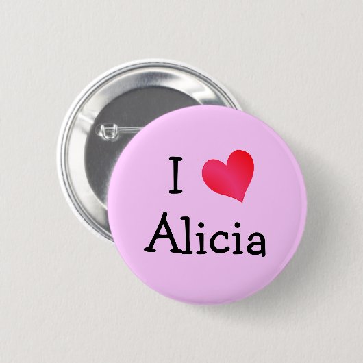 I Liebe Alicia Button (Vorne & Hinten)